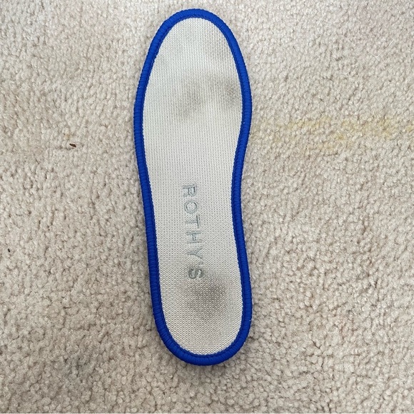 Rothy's Cream and Blue Slip-On Sneakers - Picture 7 of 9